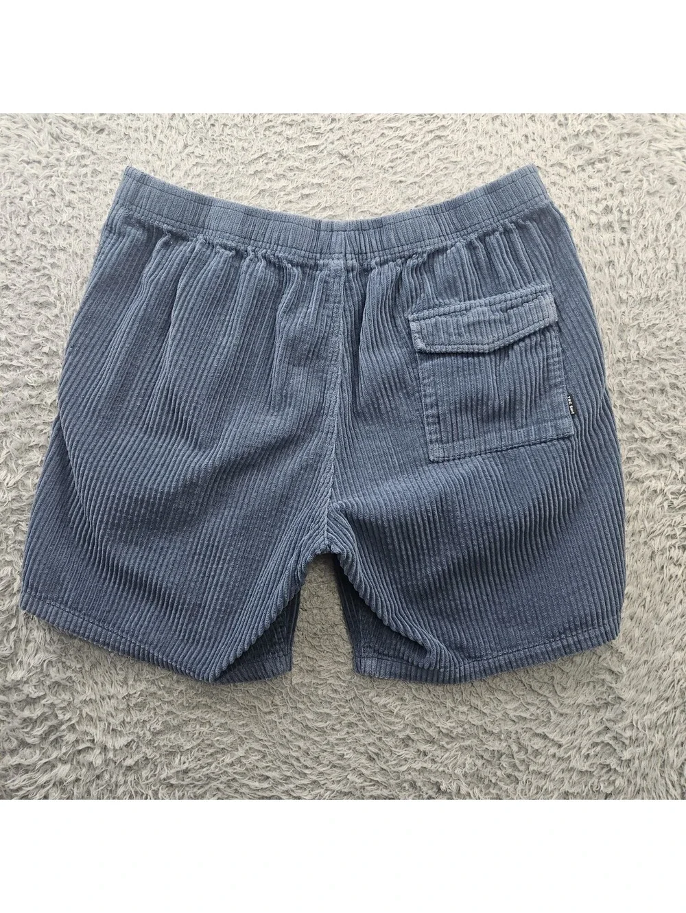 T&C Surf Designs Corduroy Shorts Men 34x7 Blue Cotton Beach Retro Yin & Yang